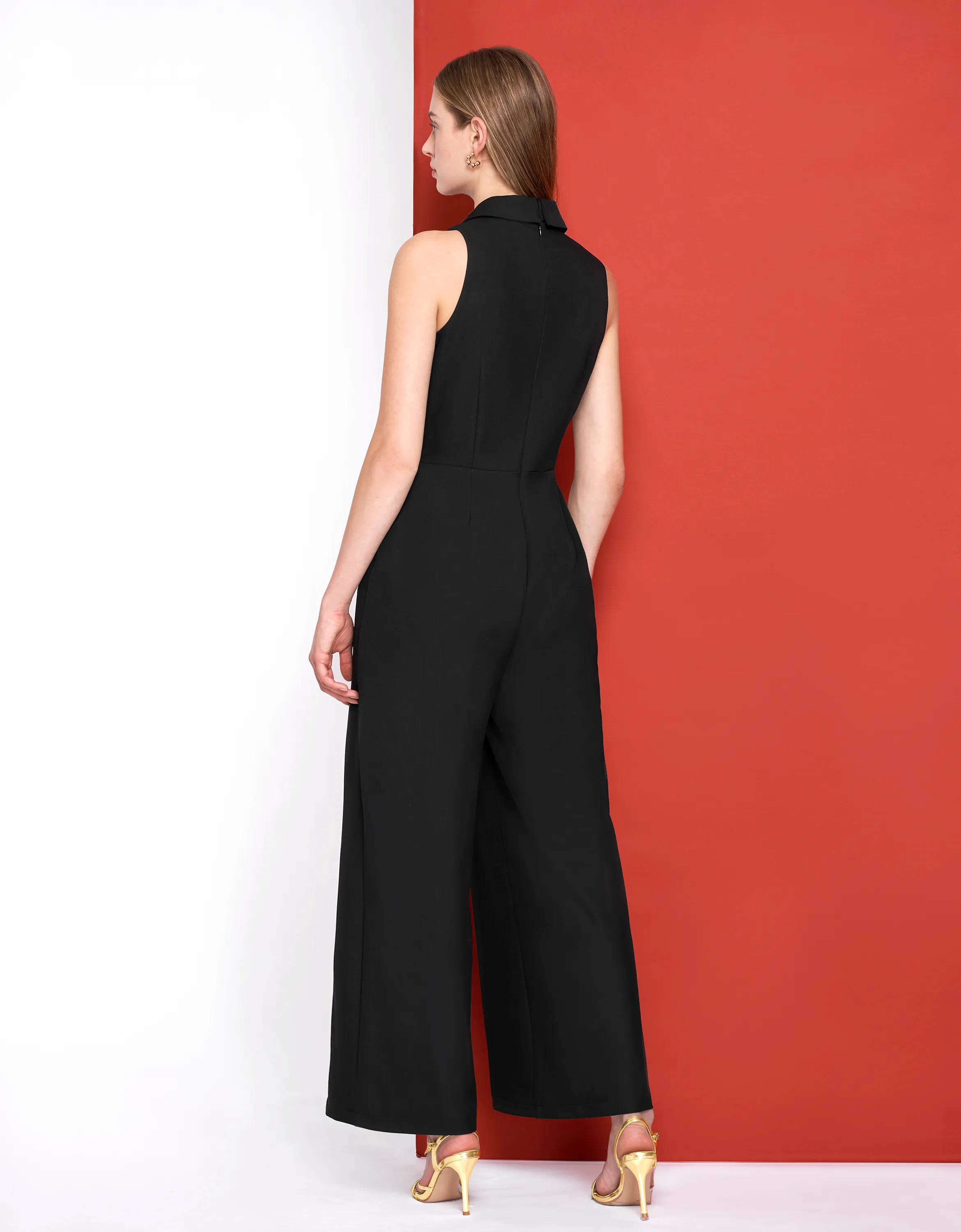 Double-breasted Suit Style Jumpsuit