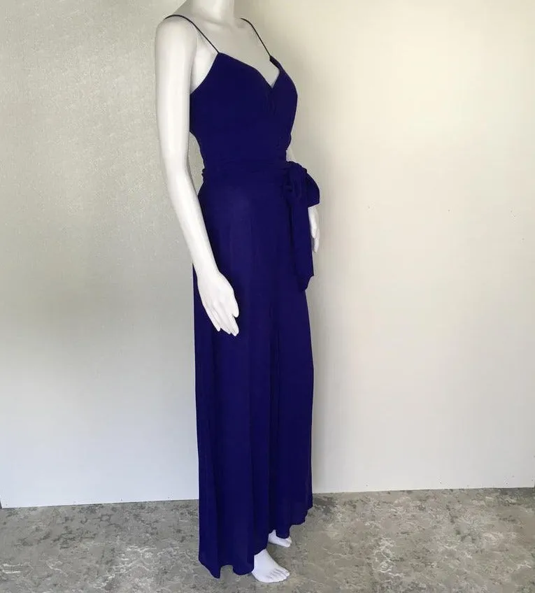 Karen Millen Women's Elegant Palazzo Sides Tie See Through Jumpsuit