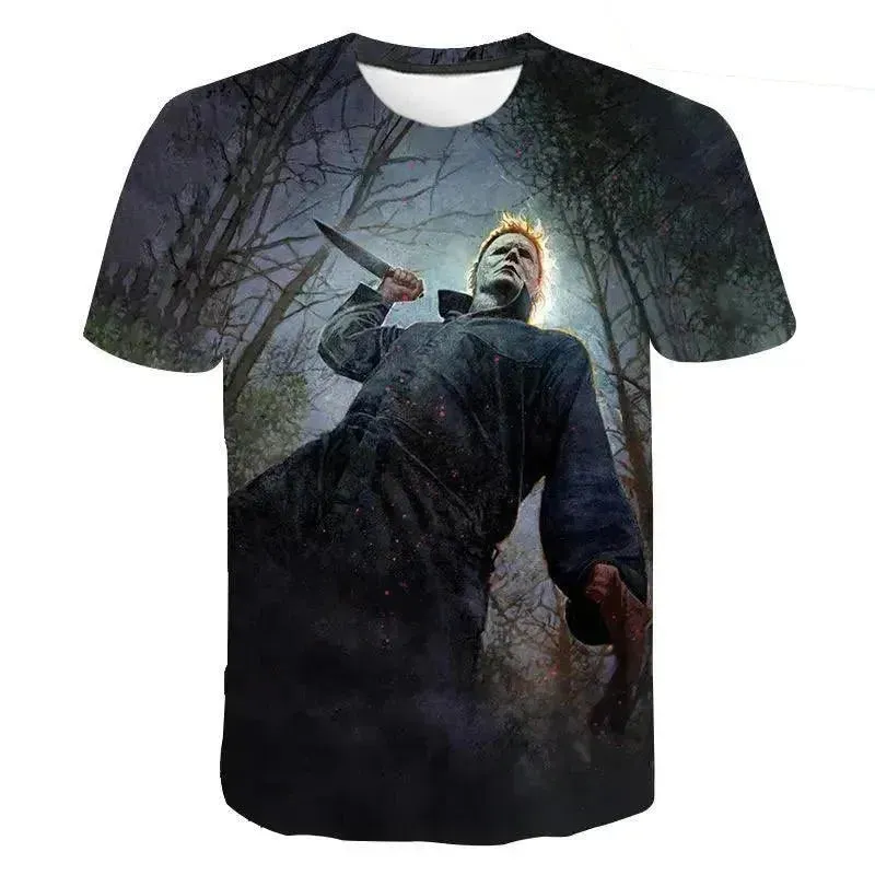 Men's Halloween T-Shirt 3D Print t: Oversized Graphic Tee for Men and Women